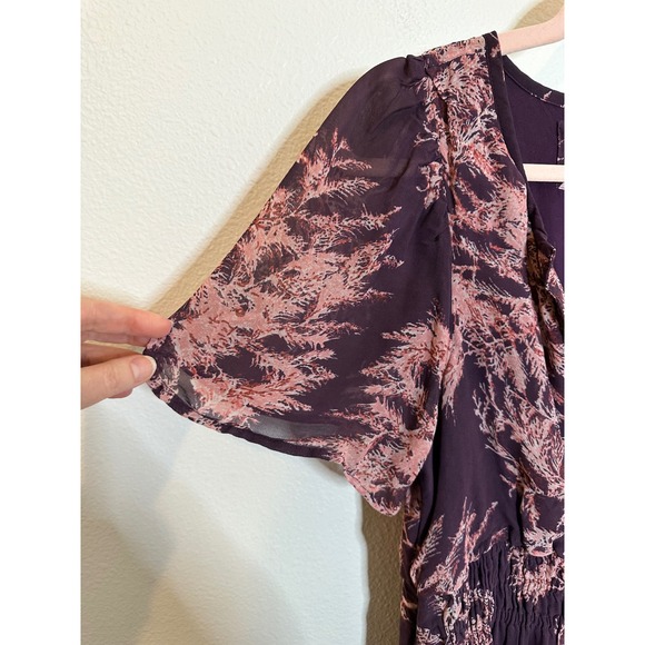 Anthropologie Somerset Tierd Maxi Dress Size M Purple Pink Floral Boho Bohemian - Picture 9 of 13